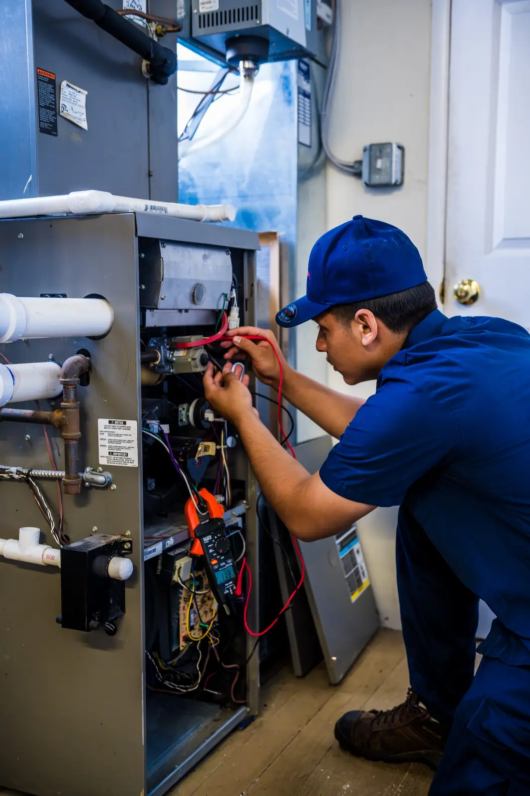 Furnace being serviced